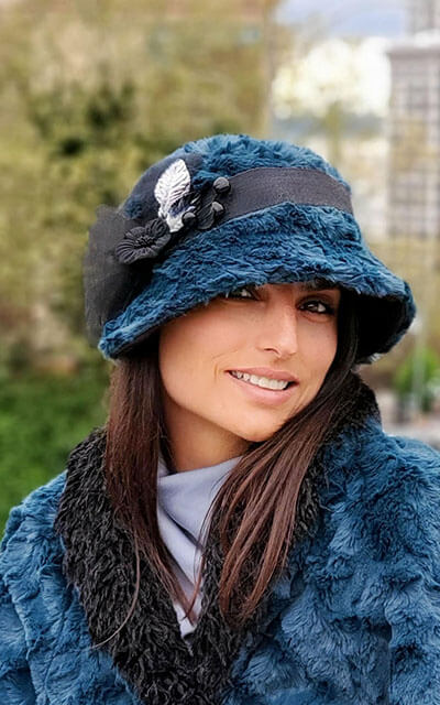 Velvet Flower Brooch with Tulle and Berries in Black & Silver | Assembled in Seattle WA | Pandemonium Millinery