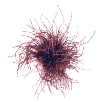 Ostrich Feather Brooch in Burgundy | Handmade in Seattle WA | Pandemonium Millinery
