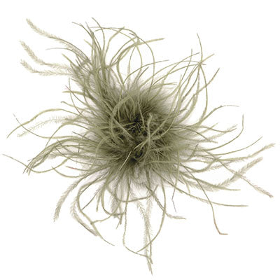 Ostrich Feather Brooch in Moss Green | Handmade in Seattle WA | Pandemonium Millinery
