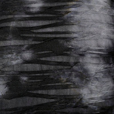 Close up fabric swatch | Andromeda Black and gray shredded fabric| | Handmade by Pandemonium Millinery Seattle, WA USA