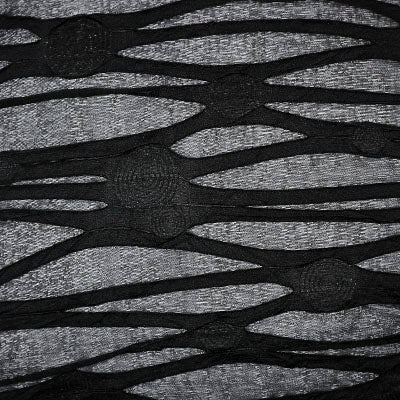 Close up fabric shot | Black Hole shredded fabric| | Handmade by Pandemonium Millinery Seattle, WA USA