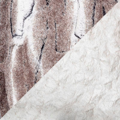 Combination Swatch of  Birch and Ivory Faux Fur | Availabe in 2-Tone Cuffed Pillbox | By Pandemonium Millinery