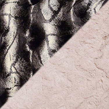 Reversible Fingerless Gloves Swatch Image | Luxury Faux Fur in Honey Badger lined Sand | Pandemonium Millinery