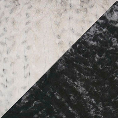 Winters Frost & Cuddly Black Swatch | Luxury Faux Fur Throws | Pandemonium Millinery