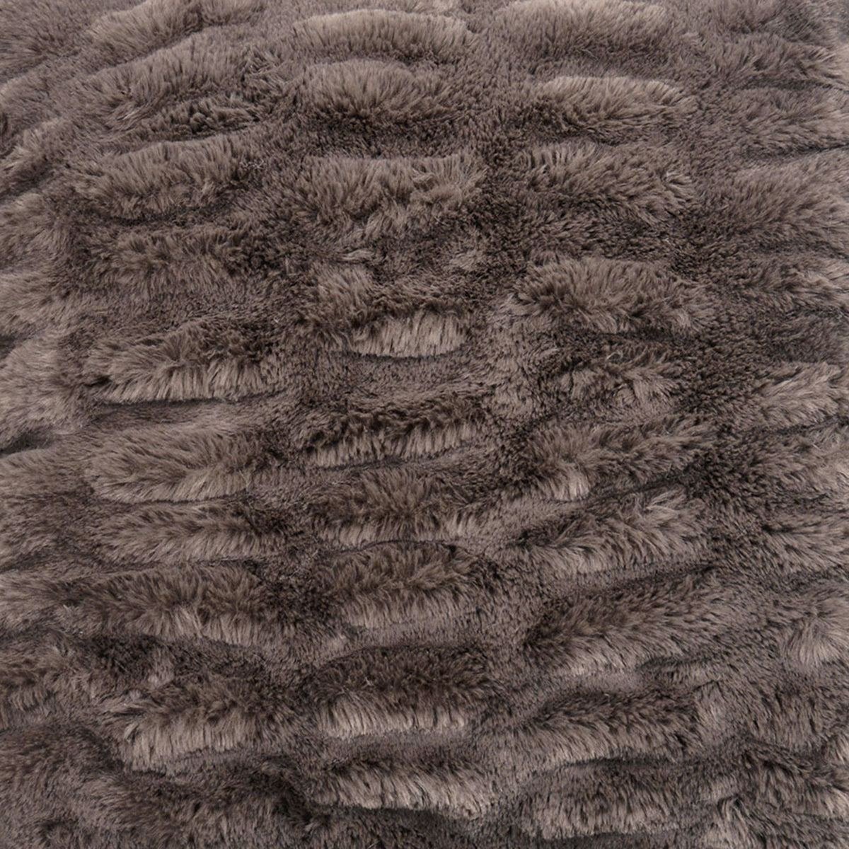 Swatch of Royal Opulence in Mink Gray Faux Fur. Pull-Thru Scarf made in Seattle, WA, USA by Pandemonium Seattle.
