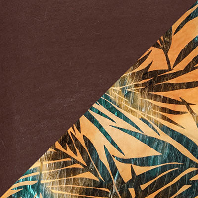 Swatch Image | Sunset Palm Burnout Velvet with Terra Jersey Knit | LYC Handmade in Seattle WA