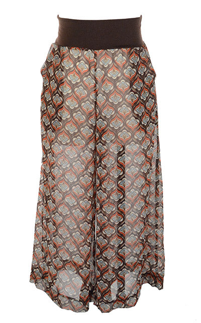 Gaucho Pants Product Shot | Multi Mod with Wide Chocolate Band | Handmade in Seattle WA USA | Leigh Young Collection