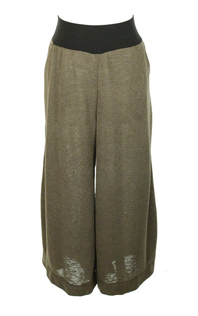 South West Gaucho Pants in Crepe Mezcal Front View. Leigh Young Collection.