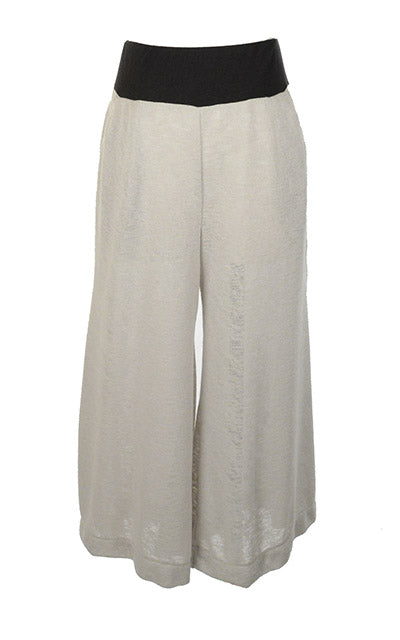 South West Gaucho Pants in Crepe Sandstone Front View. Leigh Young Collection.