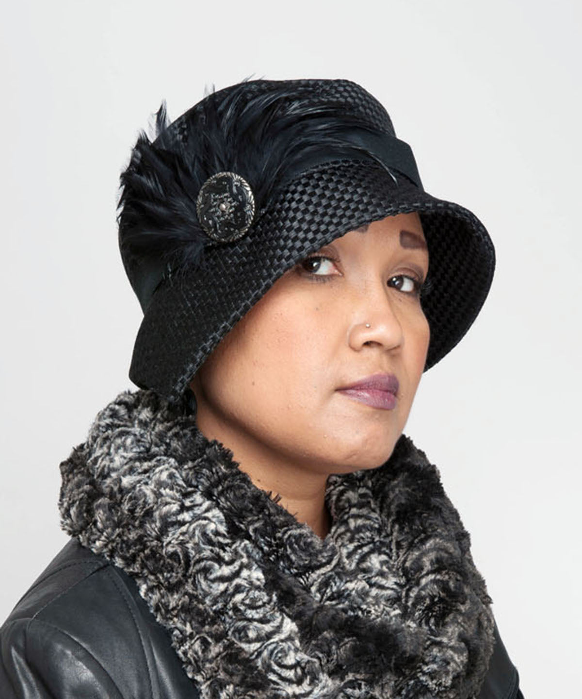 Abigail Style Hat - Interconnected in Black Upholstery