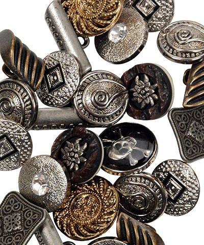 Assorted small decorative buttons from Pandemonium Millinery