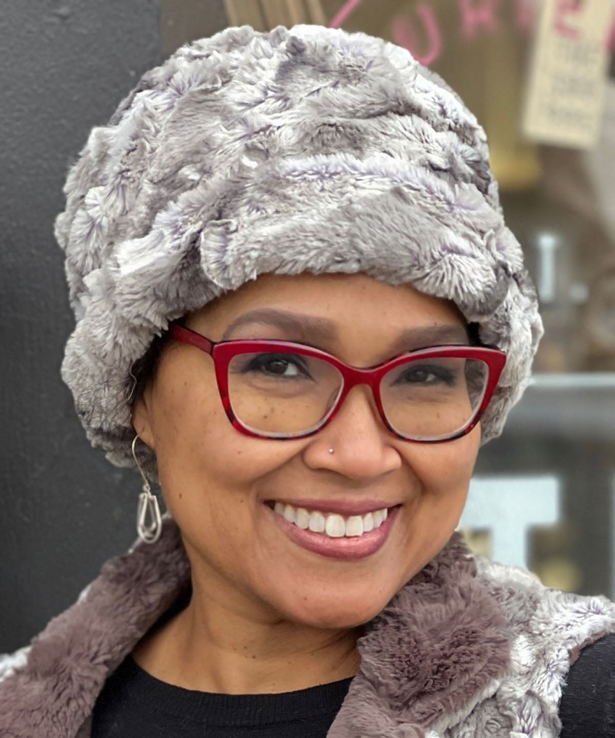 Ana Cloche Hat | White Water Faux Fur | Handmade in the USA by Pandemonium Seattle