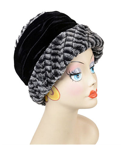 Ana Cloche Hat 8mm in Black White | Handmade in Seattle WA | Pandemonium Millinery
