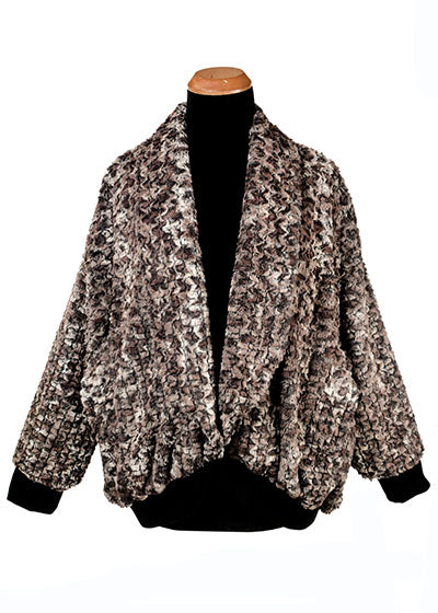Bacall Jacket  Luxury Faux Fur in Calico Handmade by Pandemonium Seattle