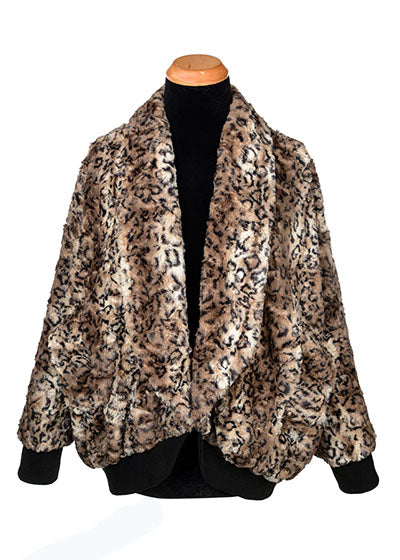 Bacall Jacket Luxury Faux Fur in Carpathian Lynx handmade by Pandemonium Seattle