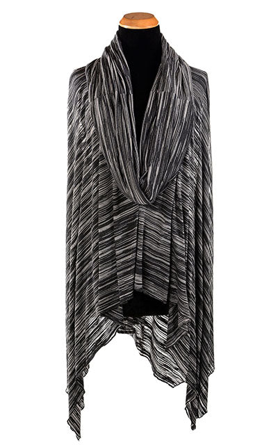 Women’s Badlands Cloak in Reflection in Midnight from the LYC Desert Collection. Leigh Young Collection. 