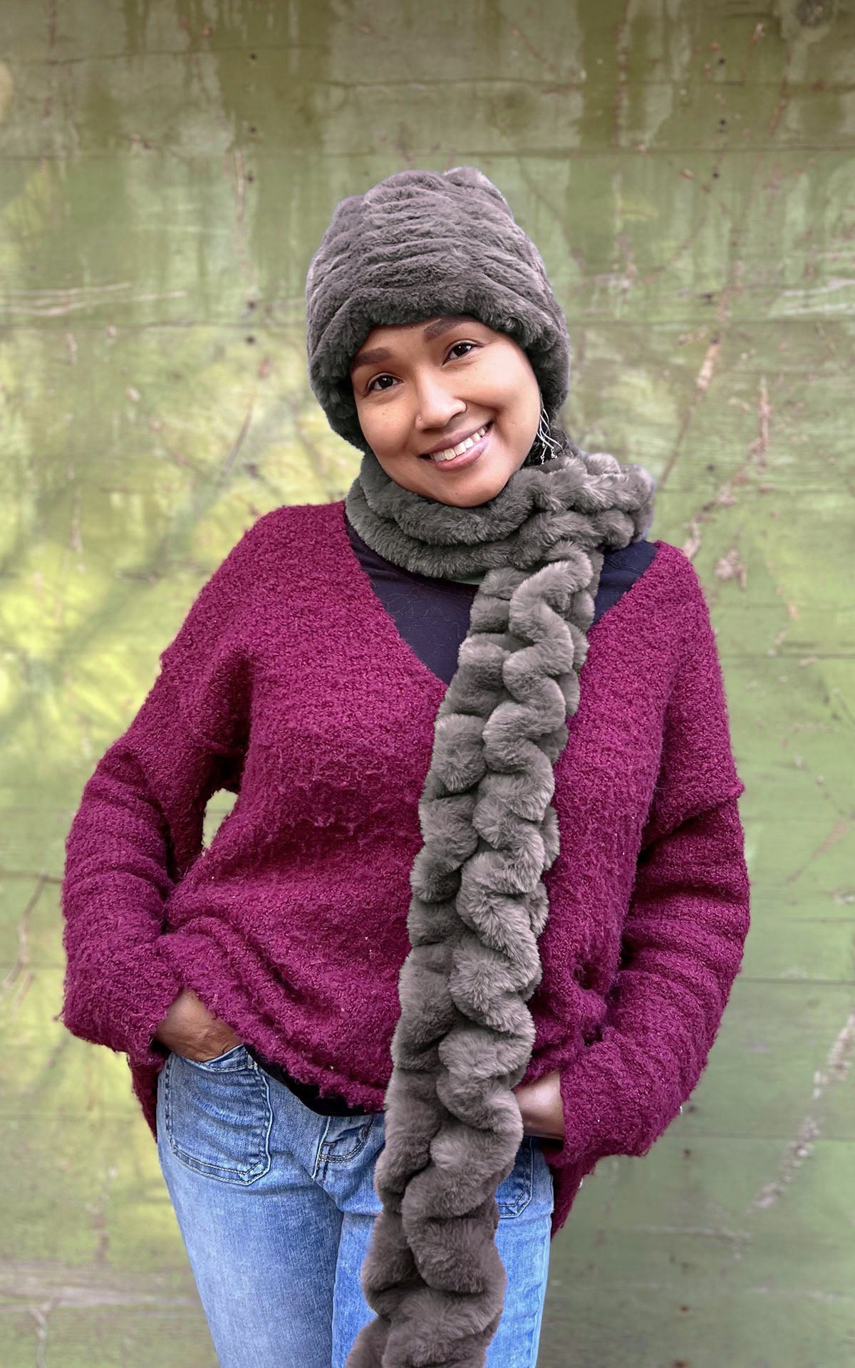 Royal Opulence Beanie In Mink Gray Made In Seattle 