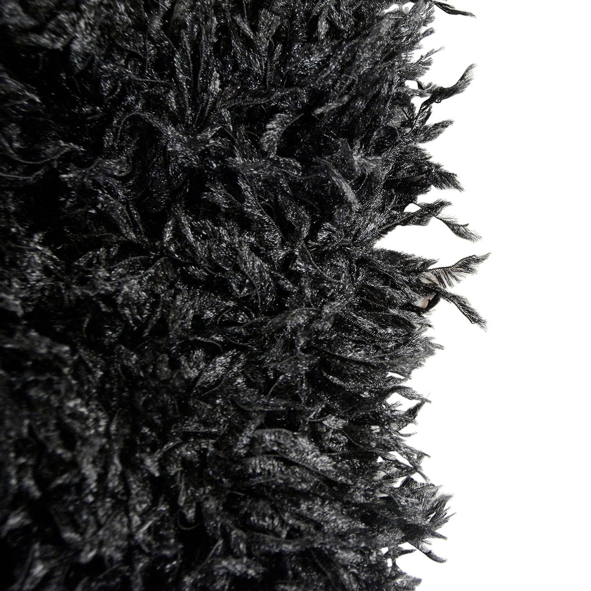 Throw Luxury Faux Fur in Black Swan Faux Feather by Pandemonium - Close up