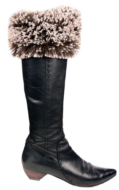 Boot Topper - Silver Tipped Fox in Brown Faux Fur (Classic Dye Lots - Limited Availability)