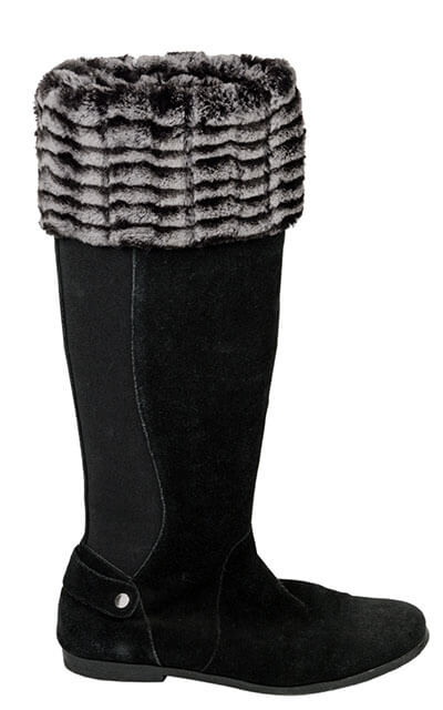 Boot Toppers Luxury Faux Fur in 8mm in Black and White - Handmade in Seattle, WA