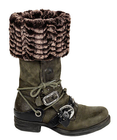 Boot Toppers Luxury Faux Fur in 8mm sepia - Handmade in Seattle, WA