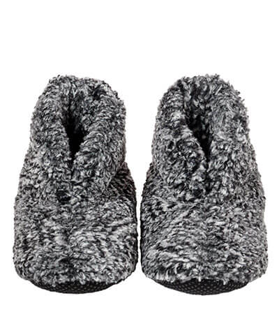 Bootie Slippers in Cozy Cable Faux Fur in Ash | Handmade in Seattle WA | Pandemonium Millinery