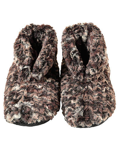 Bootie Slippers in Calico Luxury Faux Fur | Handmade in Seattle WA | Pandemonium Millinery
