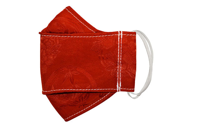 Box Face Mask - Cinnamon Bamboo Kimono Print - Pandemonium Millinery - Handmade Seattle, WA USA