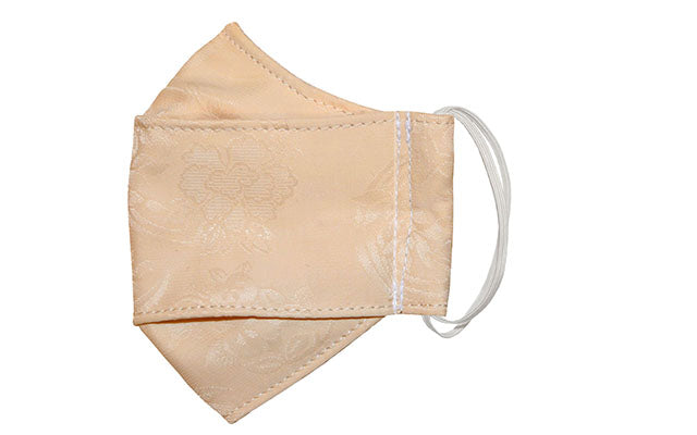 Box Face Mask - Cinnamon Bamboo Kimono Print - Pandemonium Millinery - Handmade Seattle, WA USA