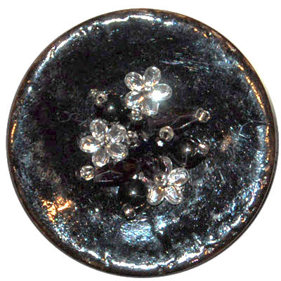 Cream Beaded Glass Brooch for Hat Trims. Pandemonium Millinery in Seattle, WA.