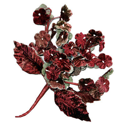 Flower Brooch Small Velvet Cluster in Red | Pandemonium Millinery