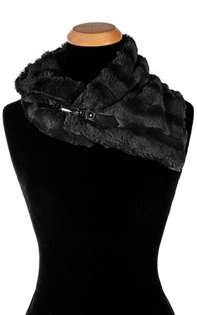 Buckle Scarf - Minky Black Faux Fur  (Sold Out!)