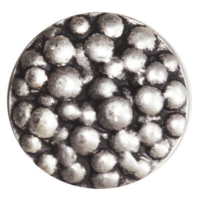 Button with Metal Bubbles in Nickle | Pandemonium Millinery
