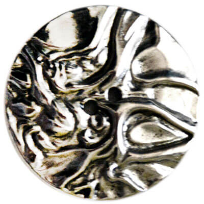 Button in Silver Metal | Pandemonium Millinery