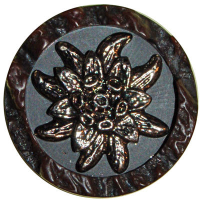 Edelweiss Embossed Button from Pandemonium Millinery
