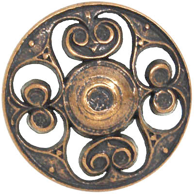 Bronze Embossed Button from Pandemonium Millinery