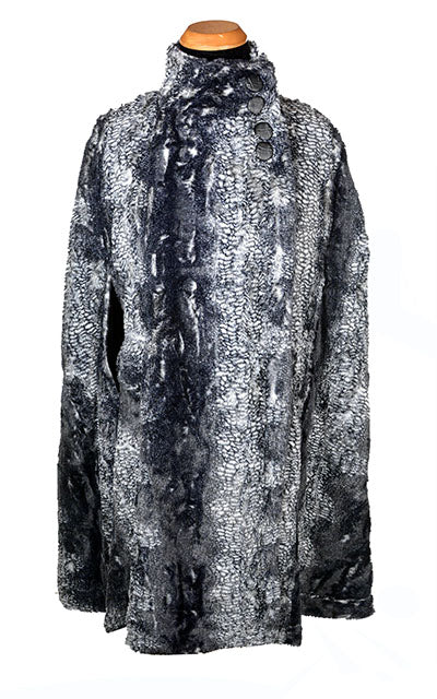 Long Cape Luxury Faux Fur in Black Mamba handmade by Pandemonium Seattle