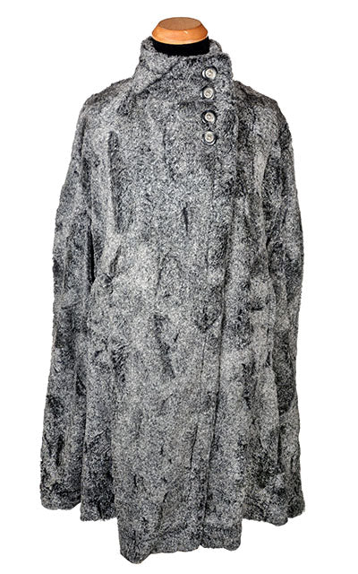 Long Cape Luxury Faux Fur in Nimbus handmade by Pandemonium Seattle