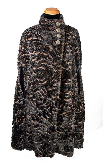Cape long luxury faux fur Vintage Rose handmade by Pandemonium Seattle