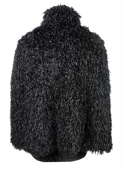 Capelet Black Swan  Faux Fur Feather handmade by Pandemonium Seattle