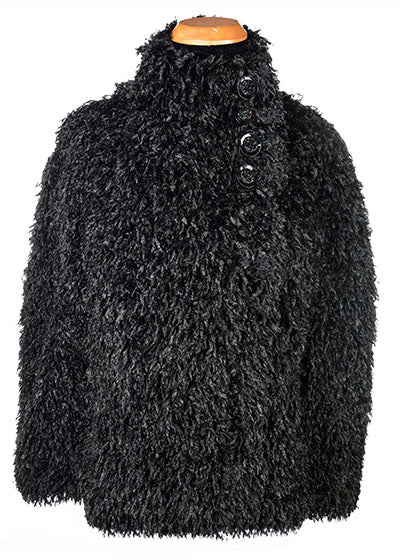 Capelet Black Swan  Faux Fur Feather handmade by Pandemonium Seattle