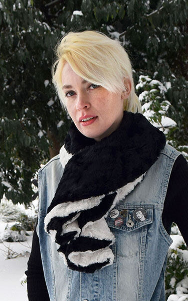 Cascade Scarf - Two-Tone Assorted Faux Fur