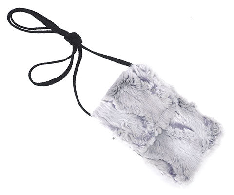 Cell Phone Case with Crossbody Cord | Winter River Luxury Faux Fur | Handmade in the USA by Pandemonium Seattle