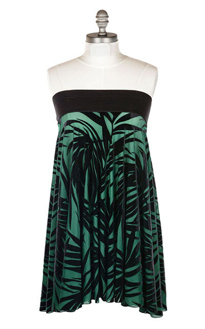Circle Skirt Mini Dress | Island Palm Burnout Velvet | LYC Handmade in Seattle WA