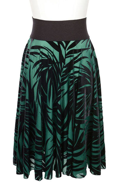Circle Skirt | Island Palm Burnout Velvet | LYC Handmade in Seattle WA