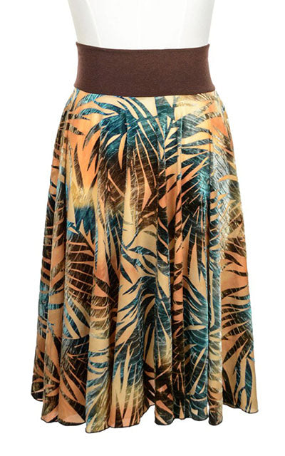 Circle Skirt | Sunset Palm Burnout Velvet | LYC Handmade in Seattle WA