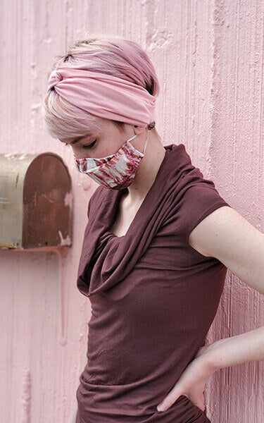 Ear Saver with Mask | Pink | Handmade by Pandemonium Seattle WA USA