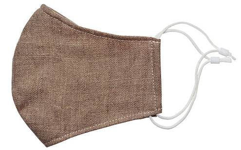 Civvy Face Mask (Cone) - Natural Linen - handmade Pandemonium Millinery Seattle WA USA