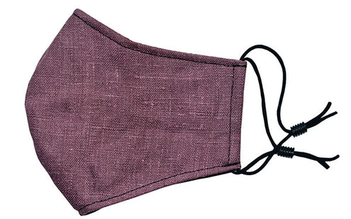 Civvy Face Mask (Cone) - Plum Linen - handmade Pandemonium Millinery Seattle WA USA