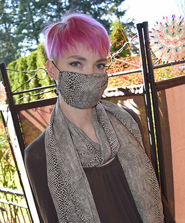 Civvy Face Mask (Pleated) - Cobra Snake - Handmade by Pandemonium Millinery Seattle, WA USA